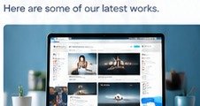 Business website displayed on a laptop